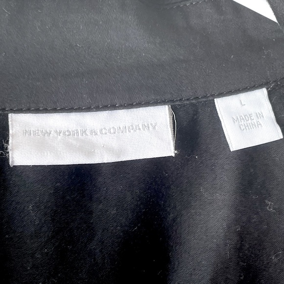 2/$12🌿 New York & Company NWOT Button Down Dress - Black - Picture 9 of 9